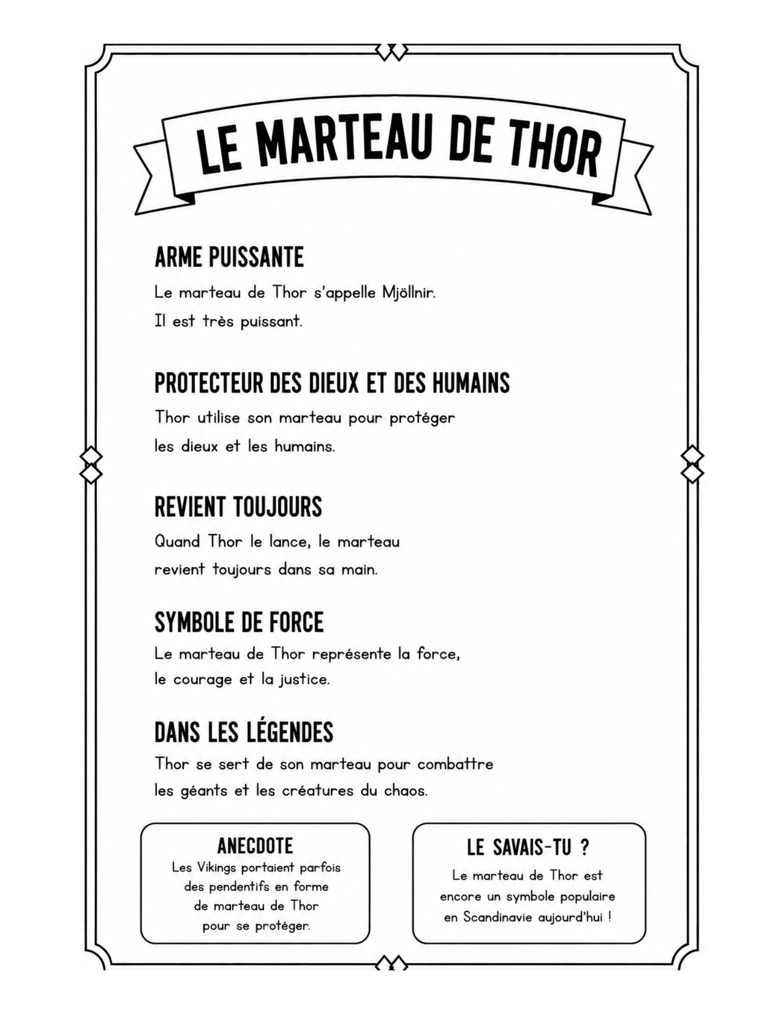 Coloriage marteau de Thor