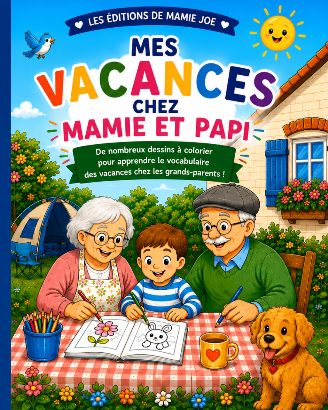 Livre de coloriage vacances chez Mamie pour enfants