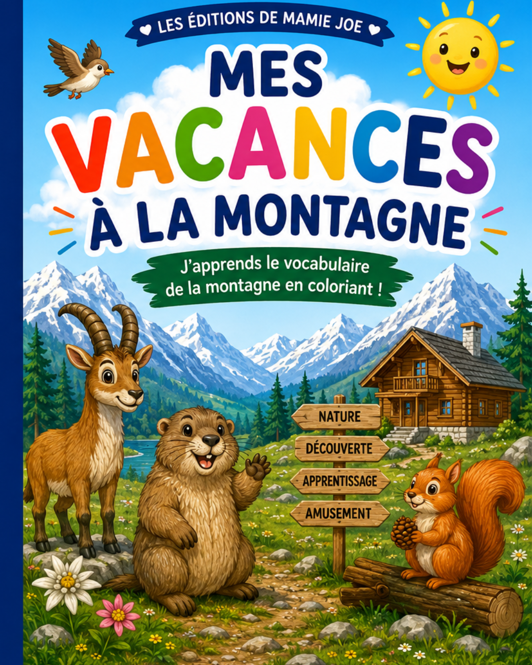 Livre de coloriage vacances à la montagne pour enfants