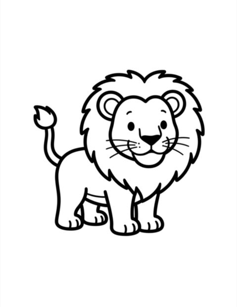 Coloriage lion avec contours clairs