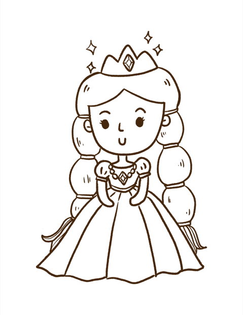 Coloriage princesse pour enfant